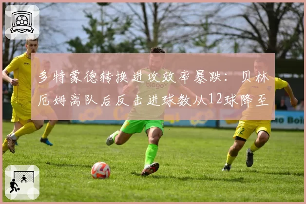 多特蒙德转换进攻效率暴跌:贝林厄姆离队后反击进球数从12球降至4球